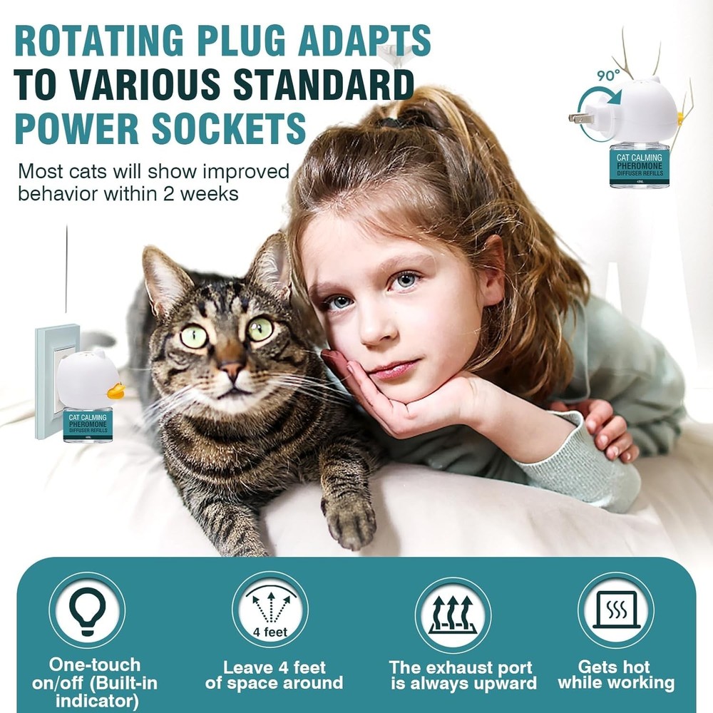 Cat Calming Diffuser 8 in 1 Multicat Pheromone Diffuser Pheromones to Calm St...