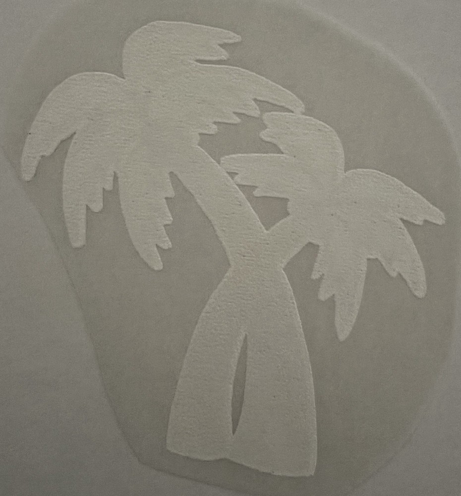 Original Vintage Cute Palm Trees Mini Iron On Transfer