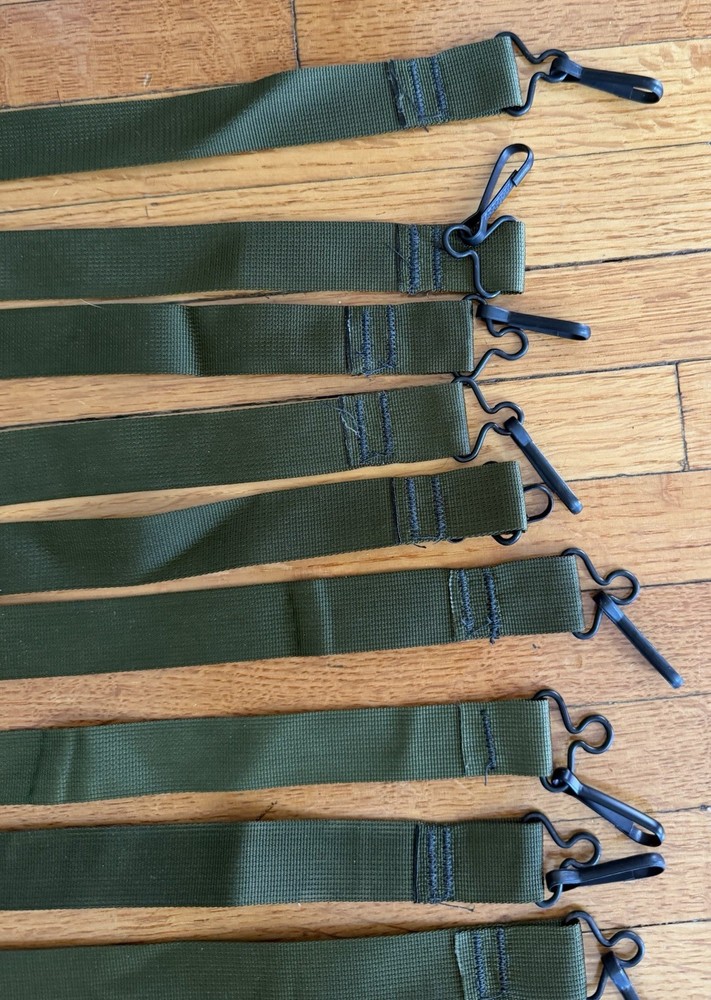 Military Surplus Strap Webbing with Hooks Olive Drab 38"