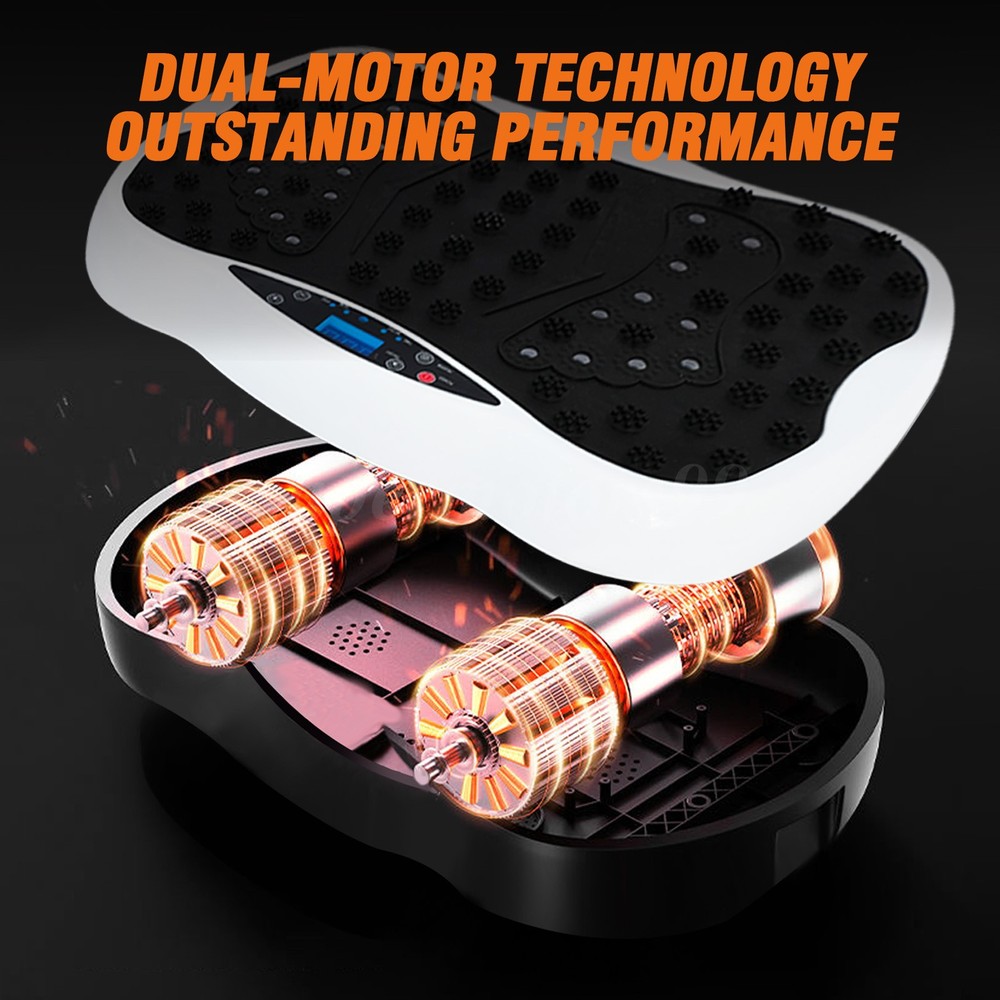 Full-Body Vibration Platform Vibration Plate Exercise Machine w/ 5 Belts 2 Bands