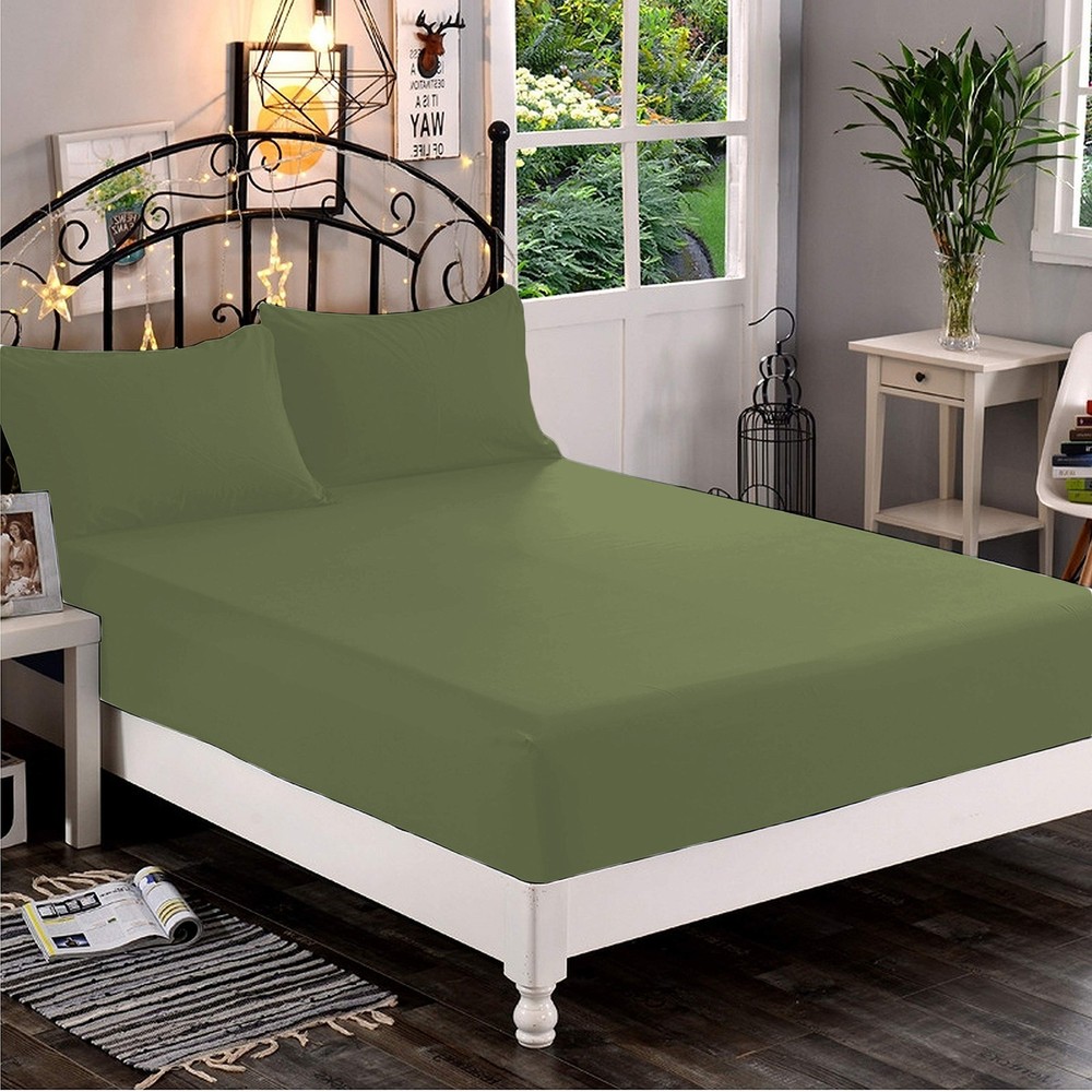 Lovely Solid Moss Bedding Collection 1000/1200 TC 100% Cotton