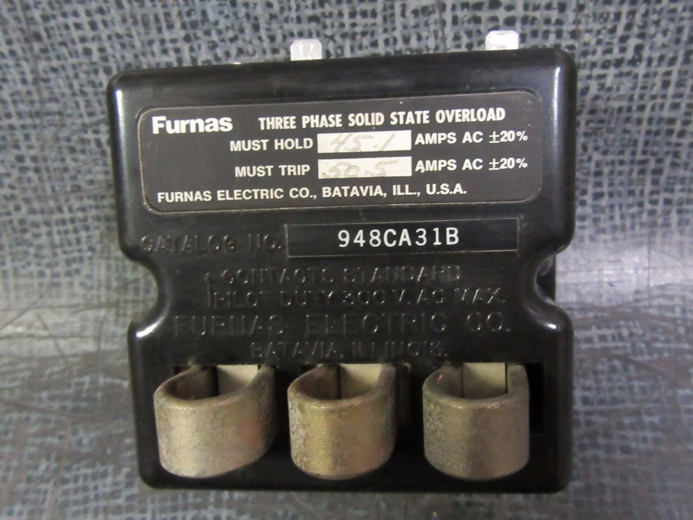 FURNAS SOLID STATE OVERLOAD RELAY 948CA31B TRANE # 13280008