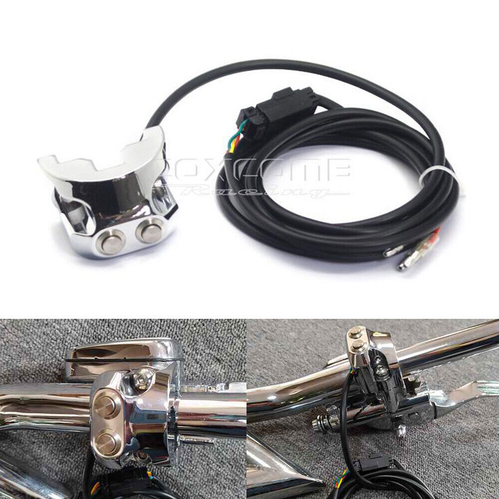 Chrome 1" Handlebar Mounted Air Ride Controller Switch For Harley Dyna Bobber