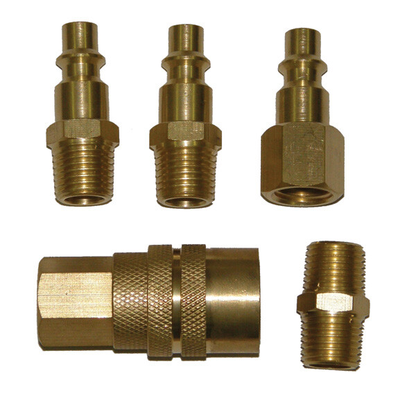 5 pc Quick Coupler Set, Solid Brass