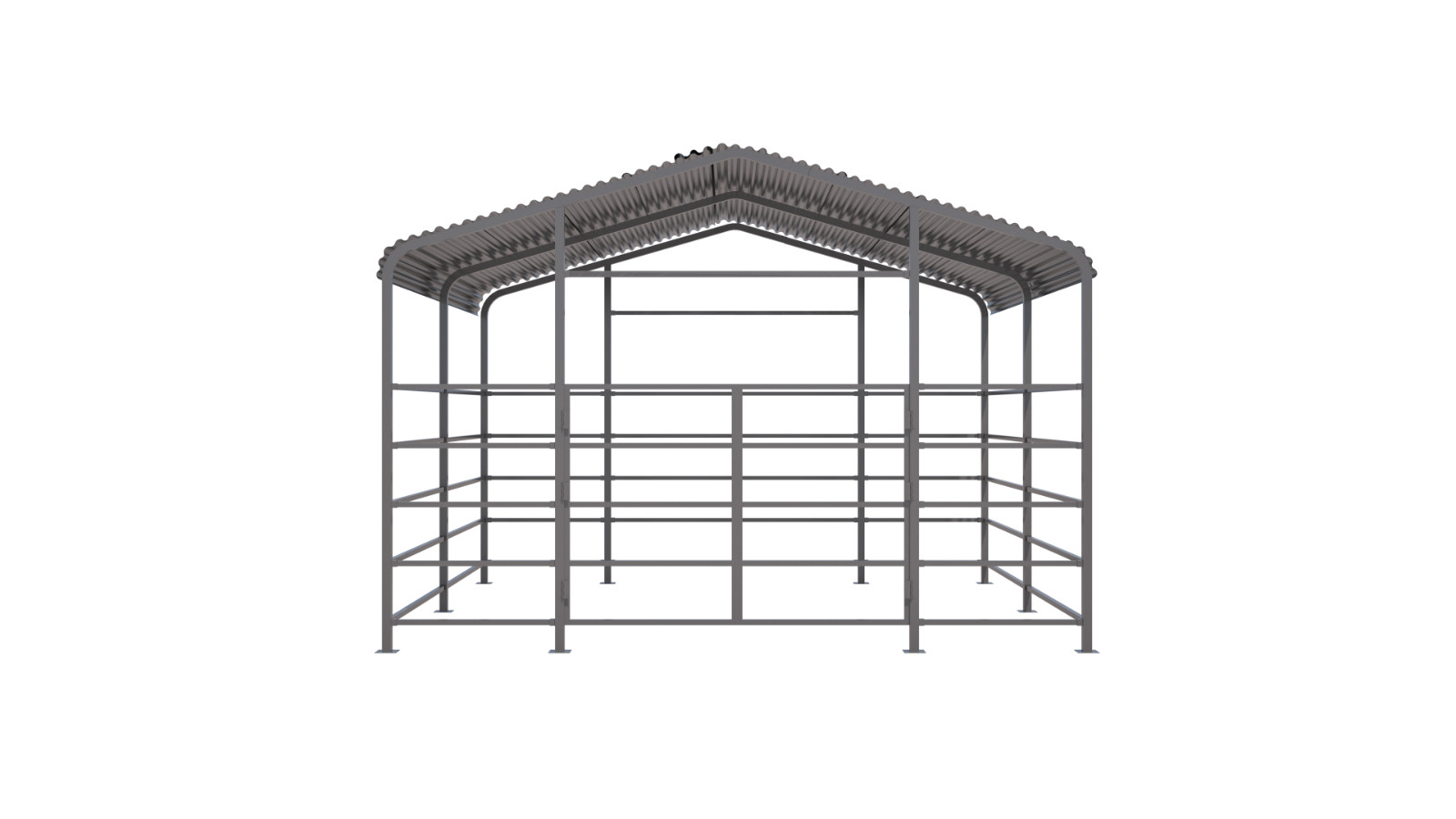 Free Shipping 13×13FT Metal Livestock Shed Farm Animal Shelter Cowshed NEW