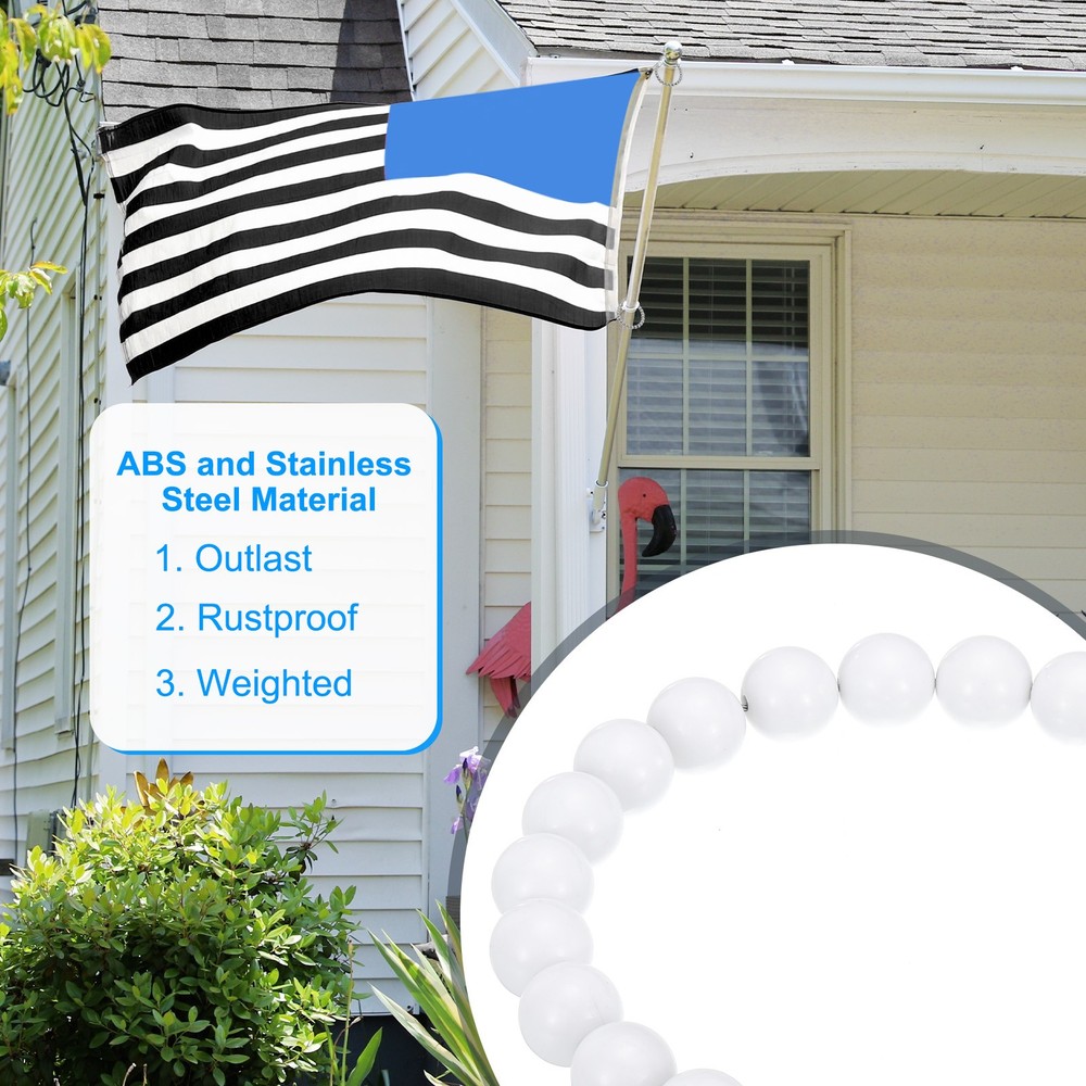 1 Pcs Flagpole Retainer Ring Flag Pole Accessories, White