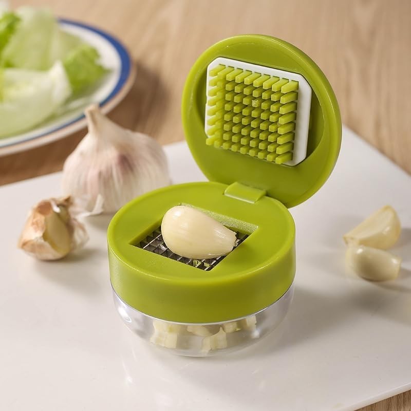 Mini Garlic Chopper and Pr with Container,  Manual Garlic