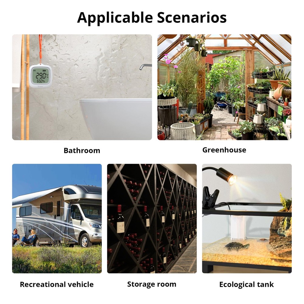Zigbee Temperature Humidity Sensor IP65 Waterproof for Greenhouse/Bathroom
