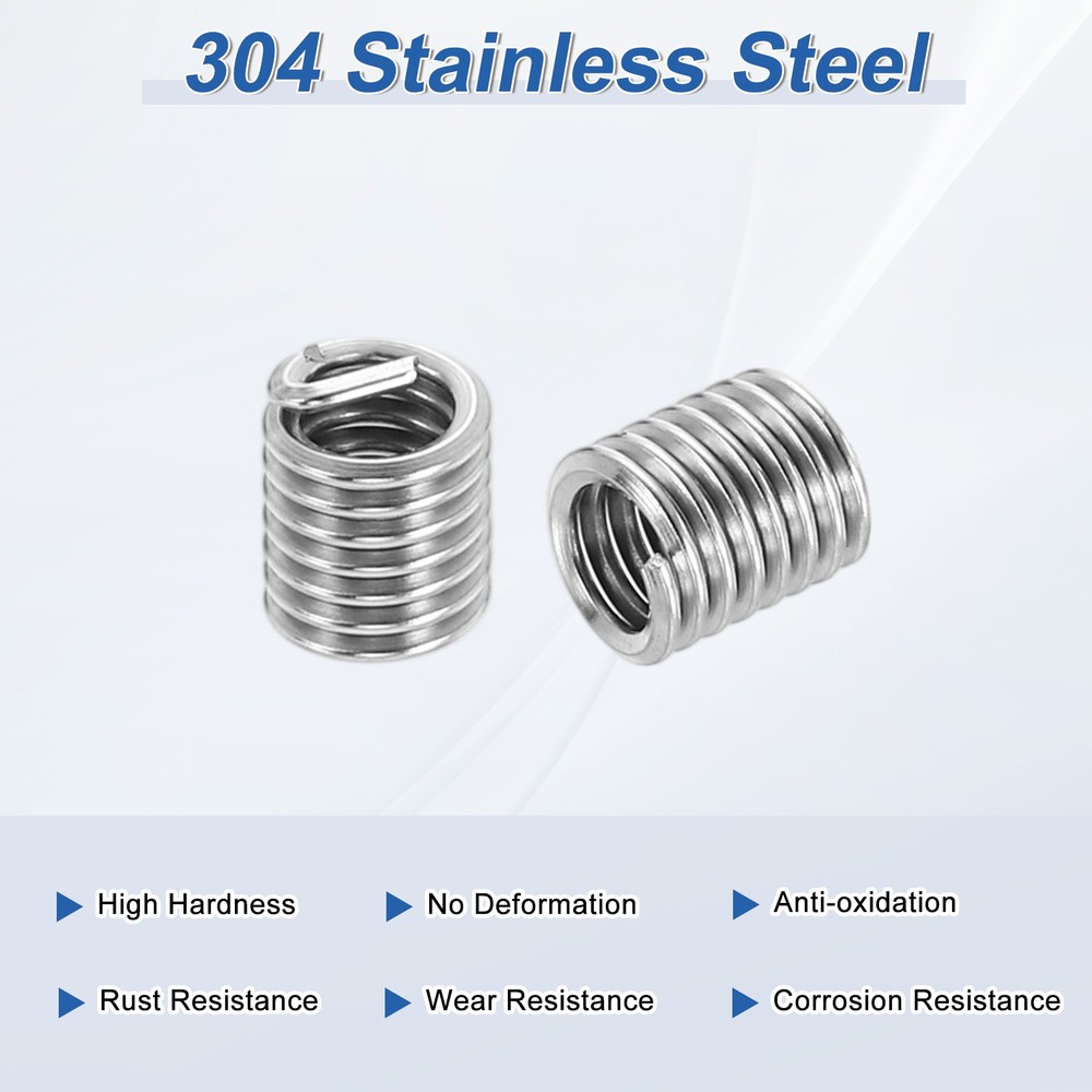 20pcs Wire Thread Inserts 10#-24 UNC 2.5D 12mm Helical Threaded Sleeve