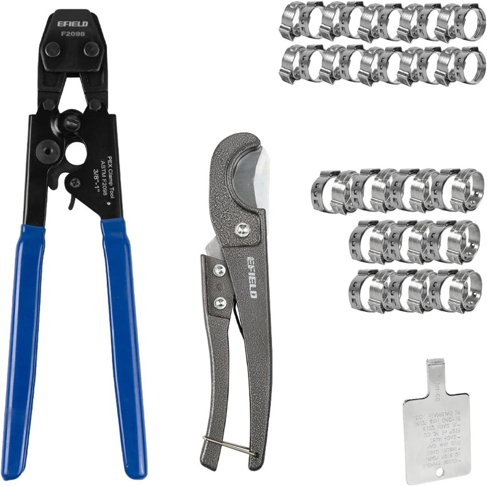 Pex Cinch Clamp Crimping Tool with Pipe Cutter
