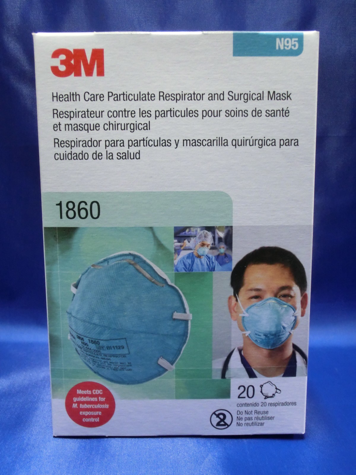 3M™ 1860 N95 Adult Face Mask Particulate Respirator - QTY 120