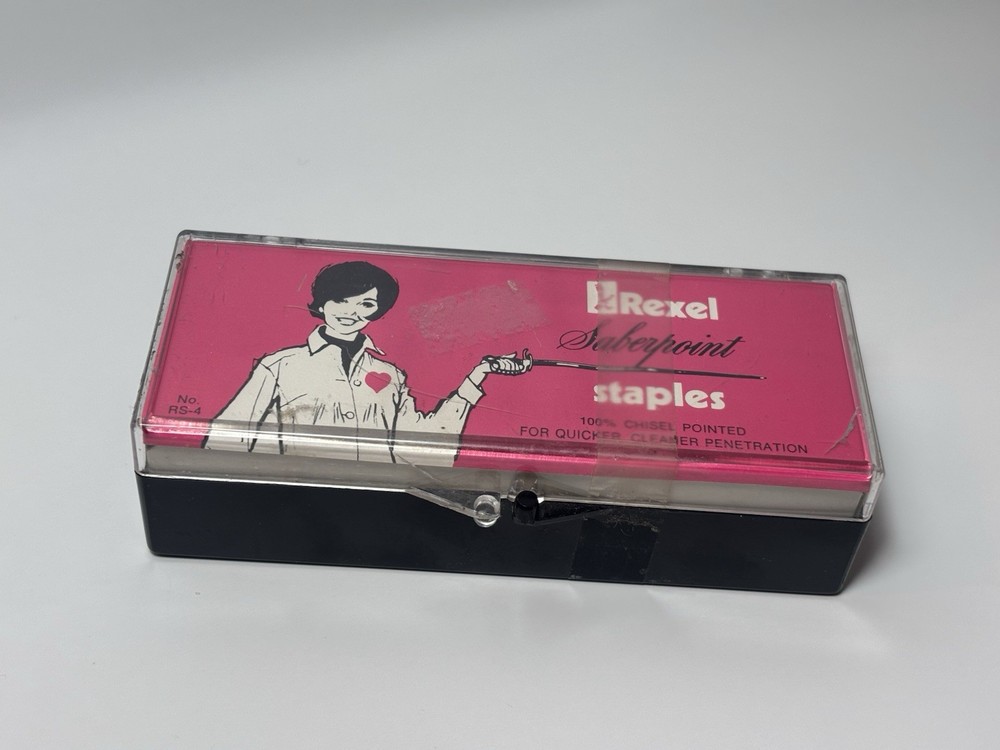 Vintage Rexel Saberpoint Staples 100% Chisel Pointed Prop