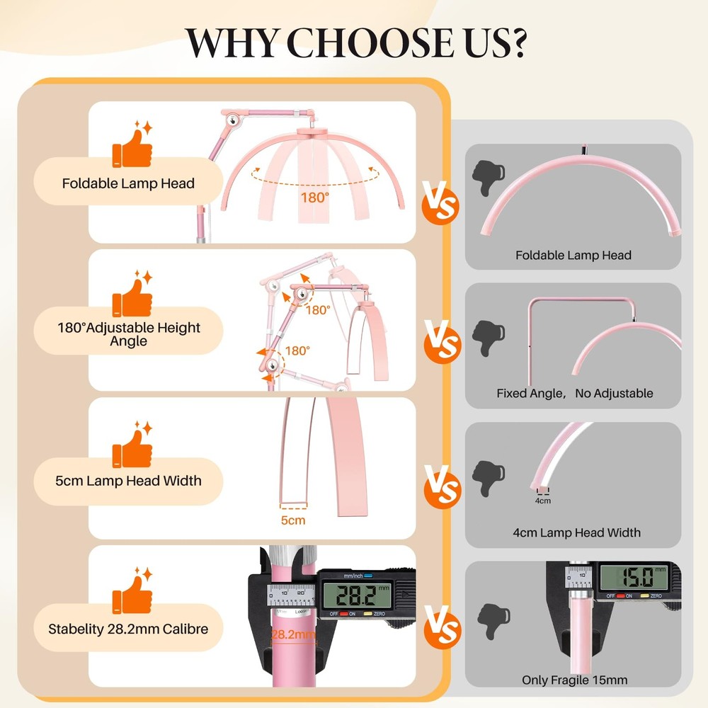 LIONVISON LED Lash Lamp Half Moon Adjustable