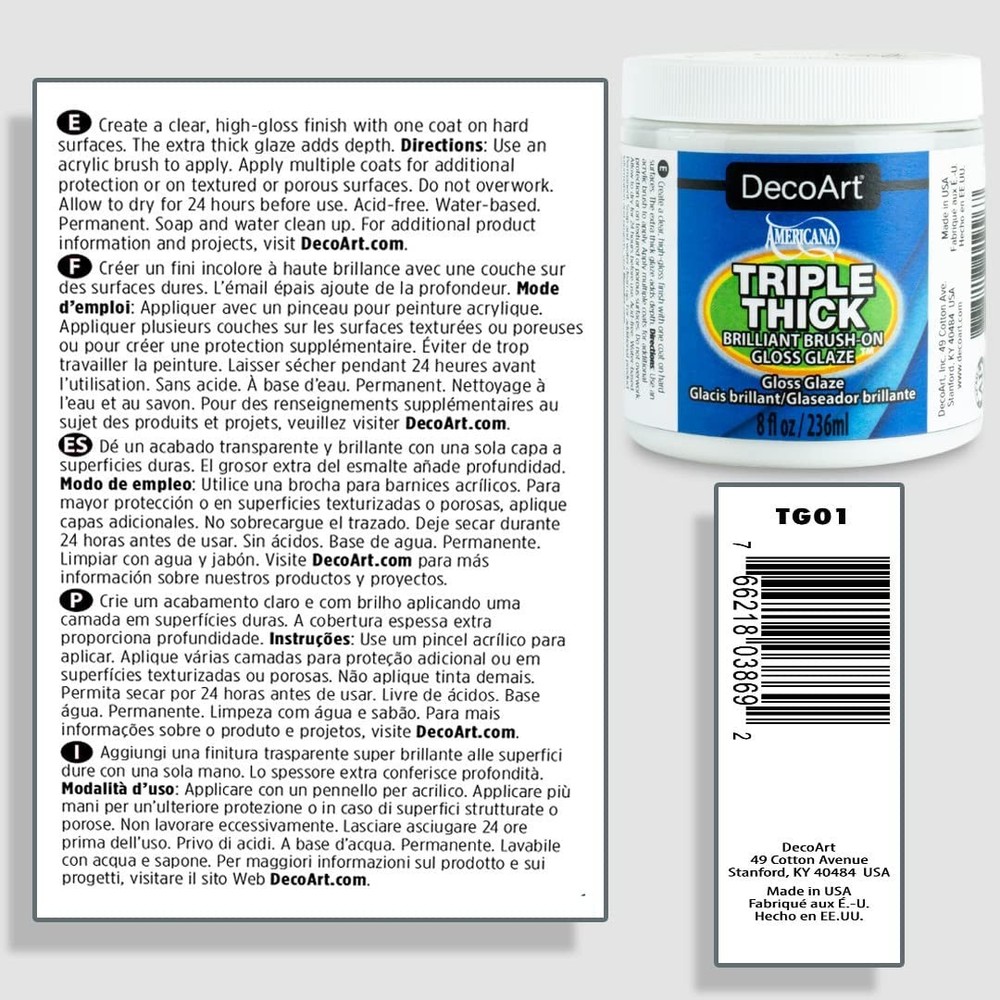 Triple Thick Gloss Glaz, 8 fl oz Bottle,White Blue
