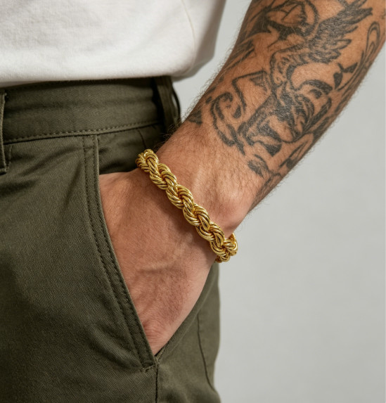 14K Yellow Gold 3mm Solid Diamond Cut Rope Chain Bracelet 7"