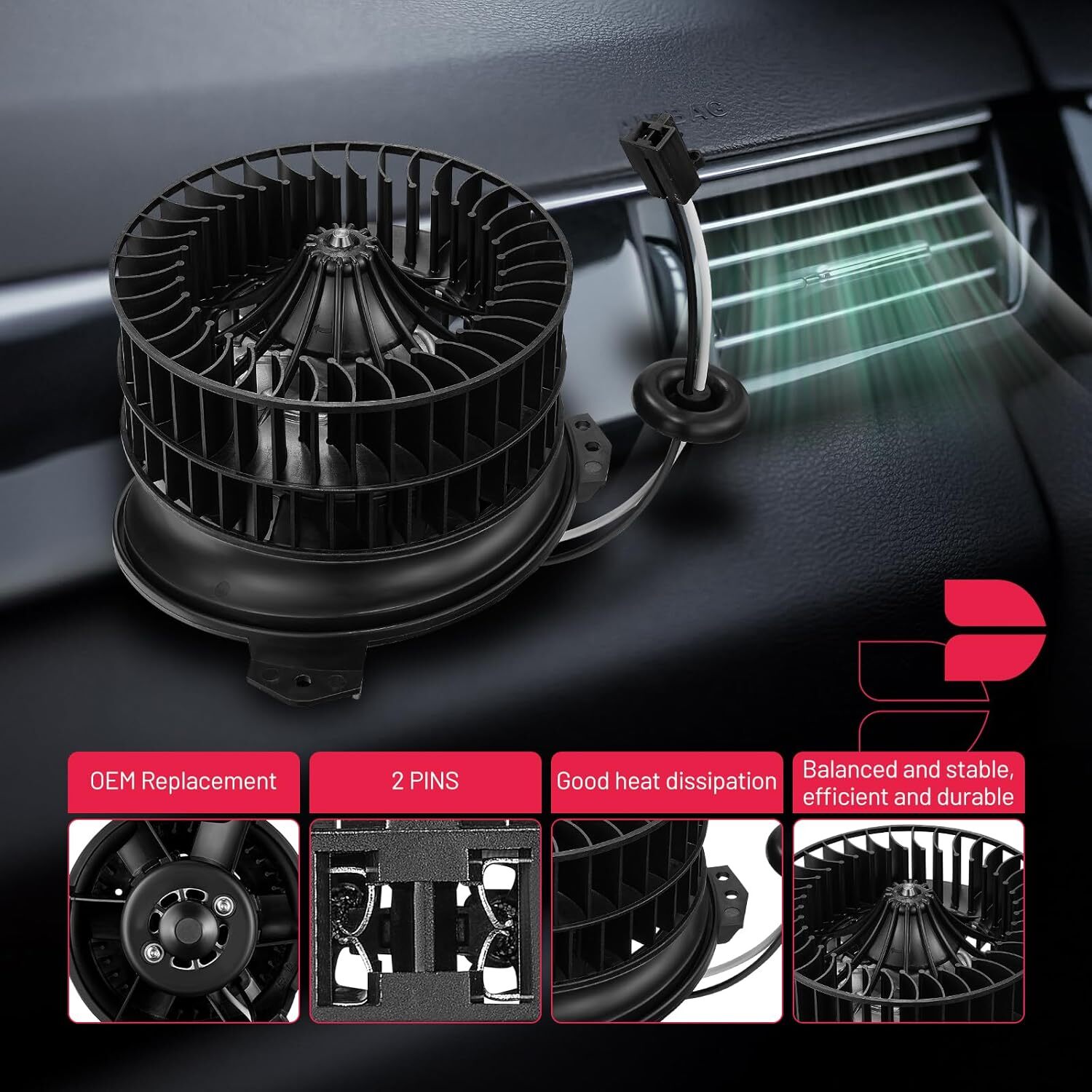 HVAC Heater Blower Motor Fan for Chrysler Town & Country Dodge Grand Caravan