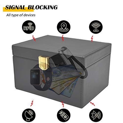Faraday Box Key Fob Protector, RFID Signal Blocking Box, Capacity(5-8Keys)