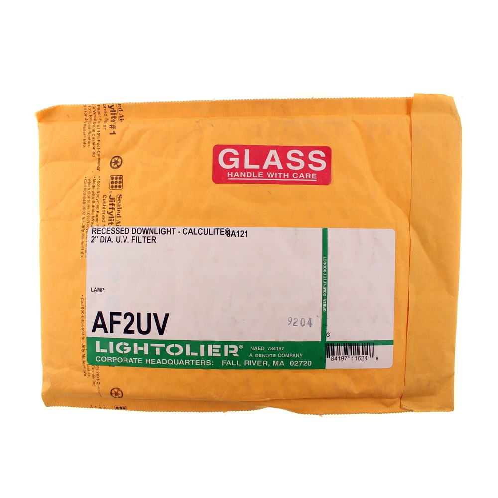 LIGHTOLIER AF2UV UV FILTER MODIFYING LENS, MR16, TRANSPARENT, 2-INCH