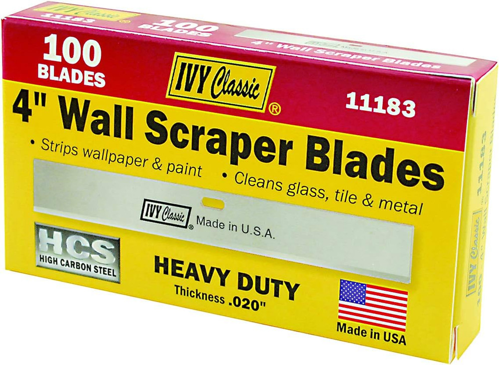 11183 4" Wall Scraper Blades, USA, 100-Pack