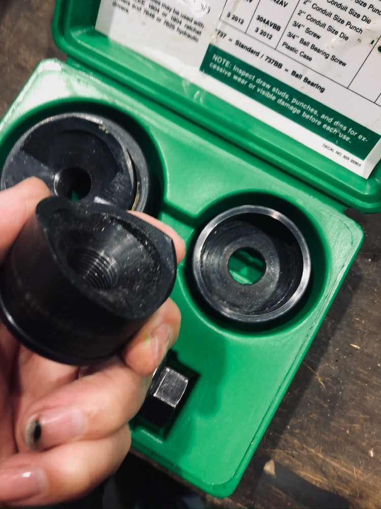 Greenlee 737BB KNOCKOUT PUNCH SET for 1-1/2" & 2" Never used