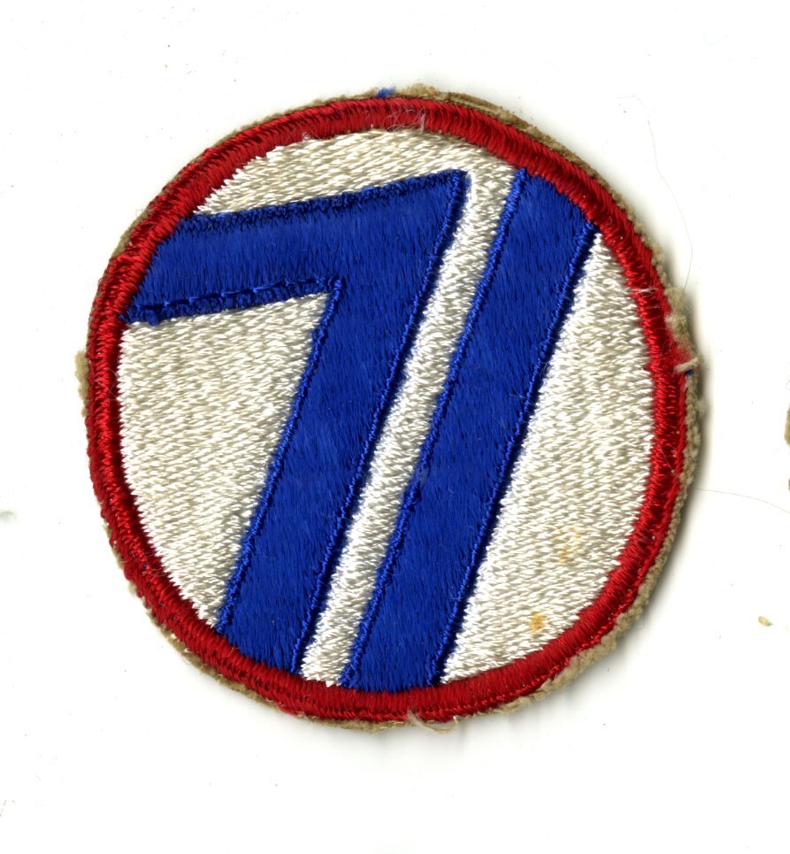 71st Infantry Division White Back Patch WWII Vintage Germany Austria Europe