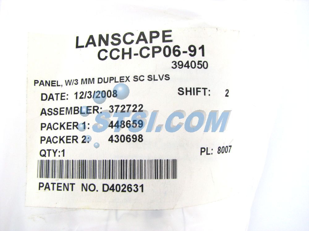 Corning CCH-CP06-91 Patch Panel, 3 SC Duplex OM1 Multimode 62.5 Adapters ~STSI