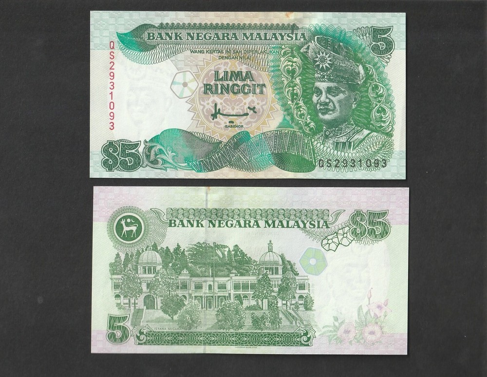 Malaysia 5 Ringgit RM5 (1998) P35a banknote - Crisp UNC Foxing