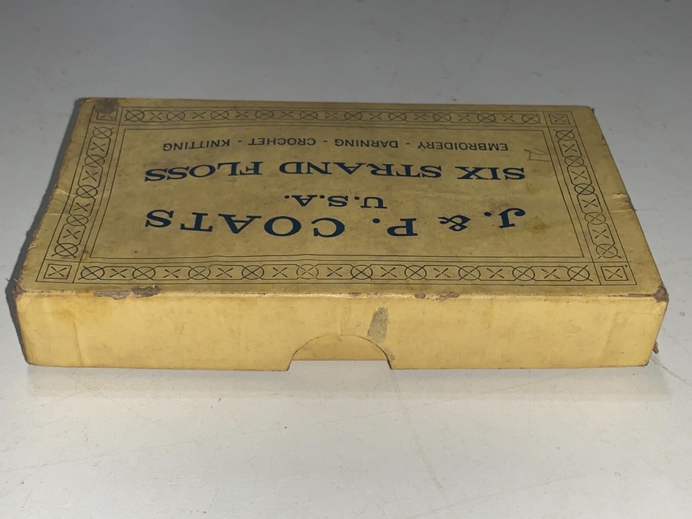 ORIGINAL J & P COATS USA SIX STRAND FLOSS - EMPTY BOX