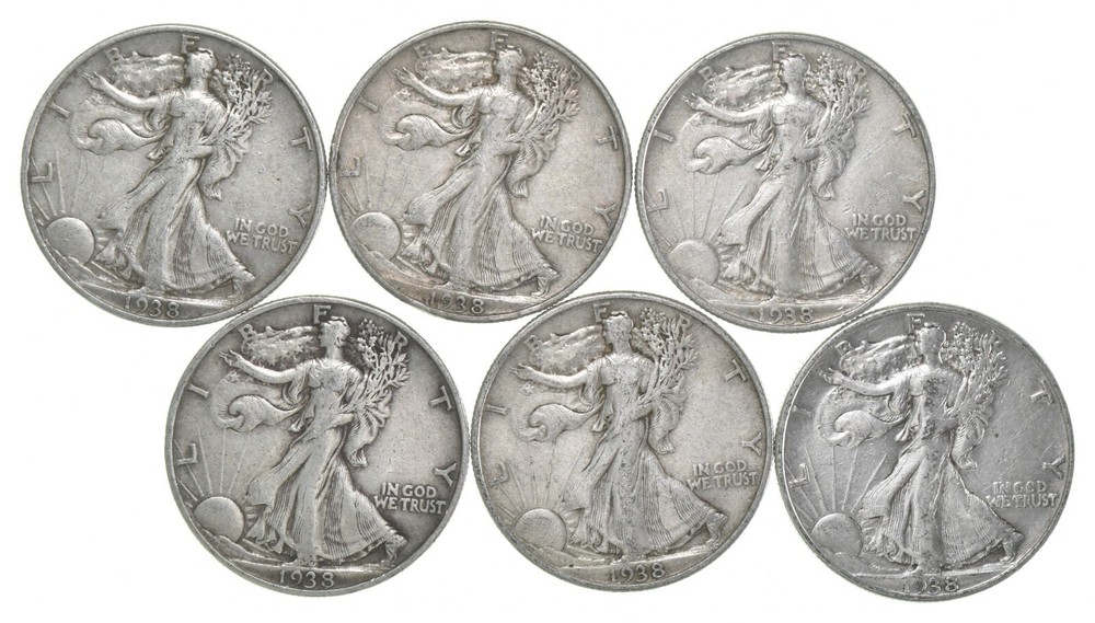 1938 XF Walking Liberty Half Dollar