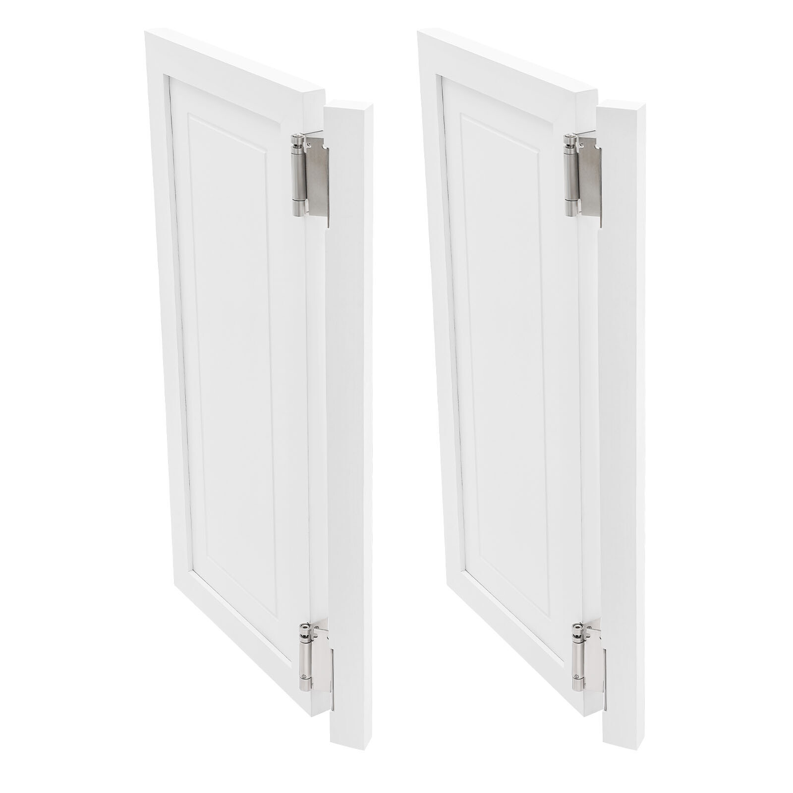 White Wood Swinging Door Wall-mounted Double Half Cafe Doors Saloon Bar W/ Hinge