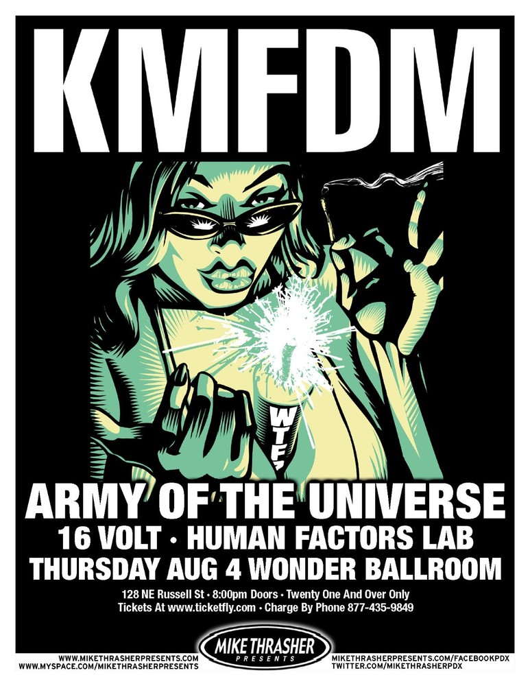 KMFDM / ARMY OF UNIVERSE 2011 PORTLAND CONCERT TOUR POSTER-Industrial Rock Music