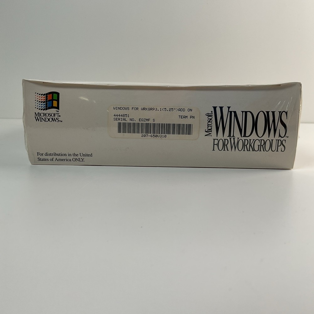Microsoft Windows For Workgroups Windows Version 3.1 Enhancements Factory Sealed