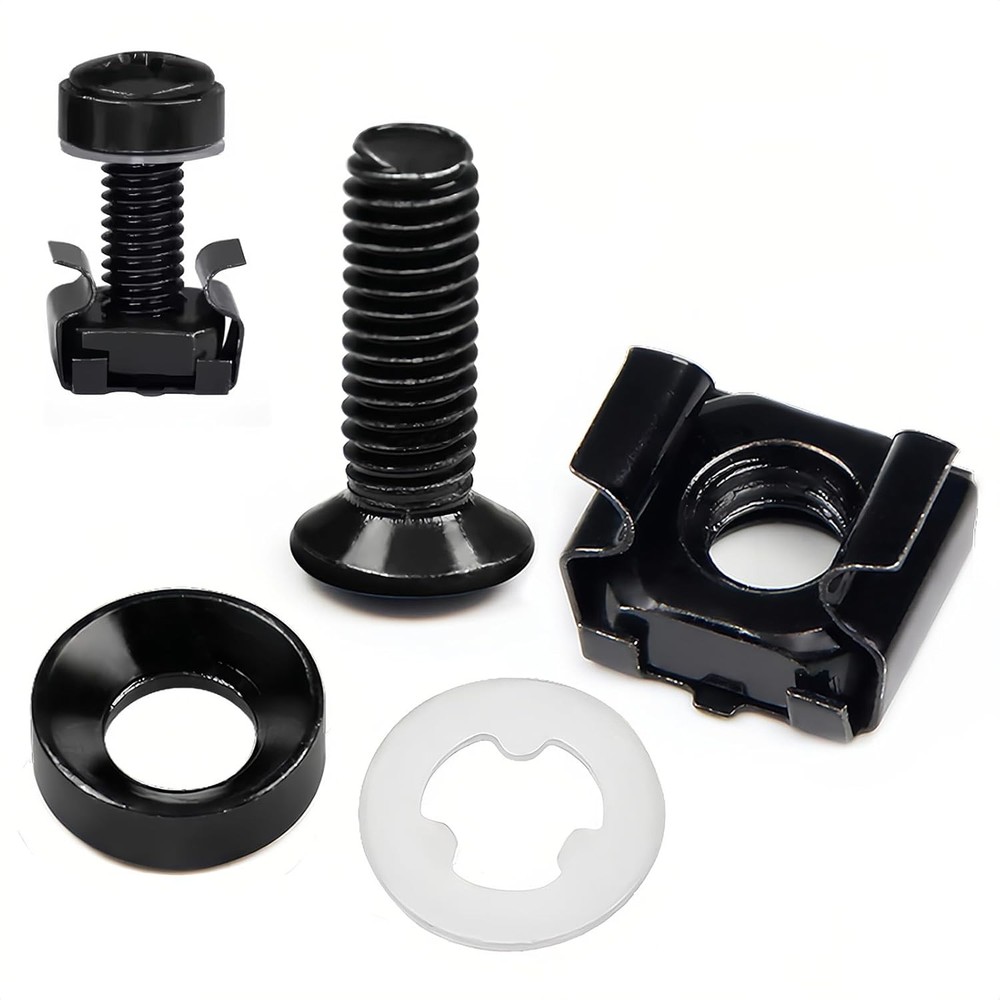 40 Sets M6 x 16mm Rack Mount Cage Nuts, Screws and Washers for Rack Mount Server