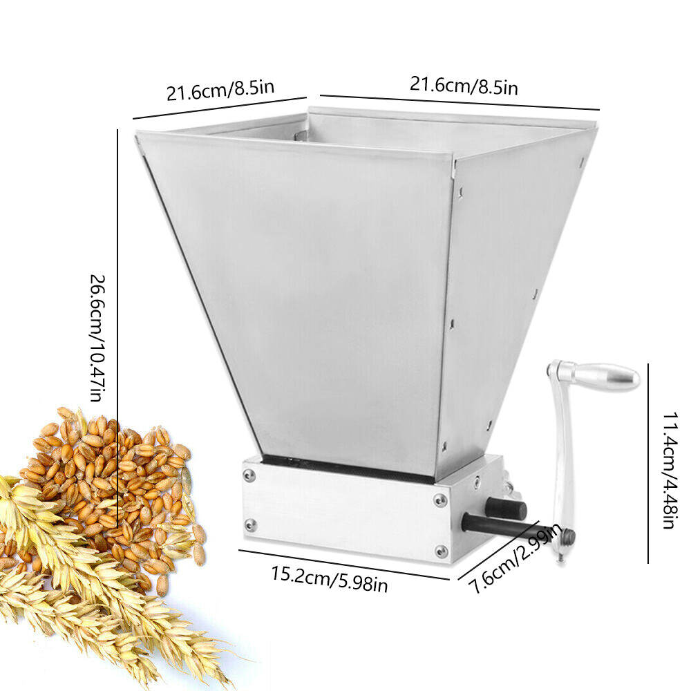 4L Manual Roller Grain Mill Adjustable Low Speed Drill Corn Crusher Machine