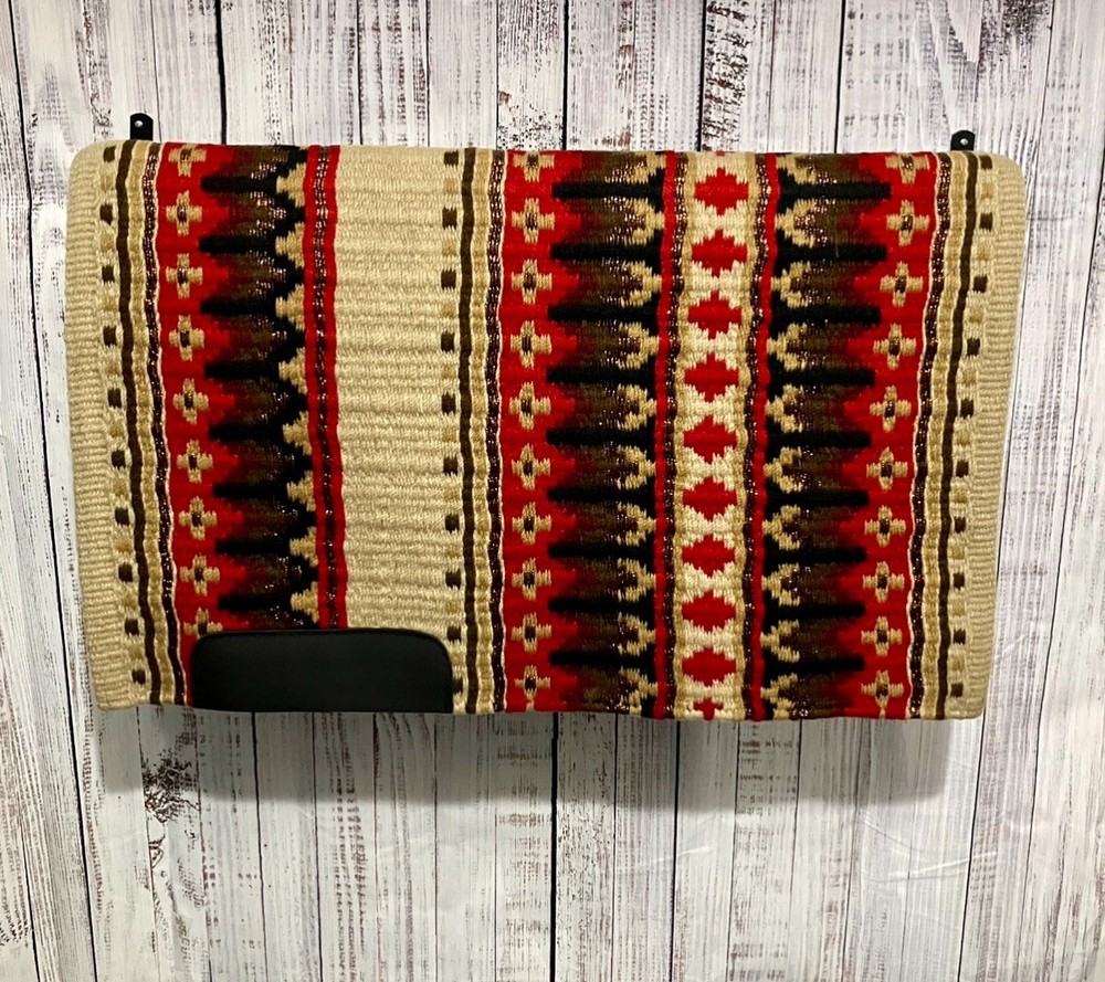 Beige & Red Oversized Western Show Pad