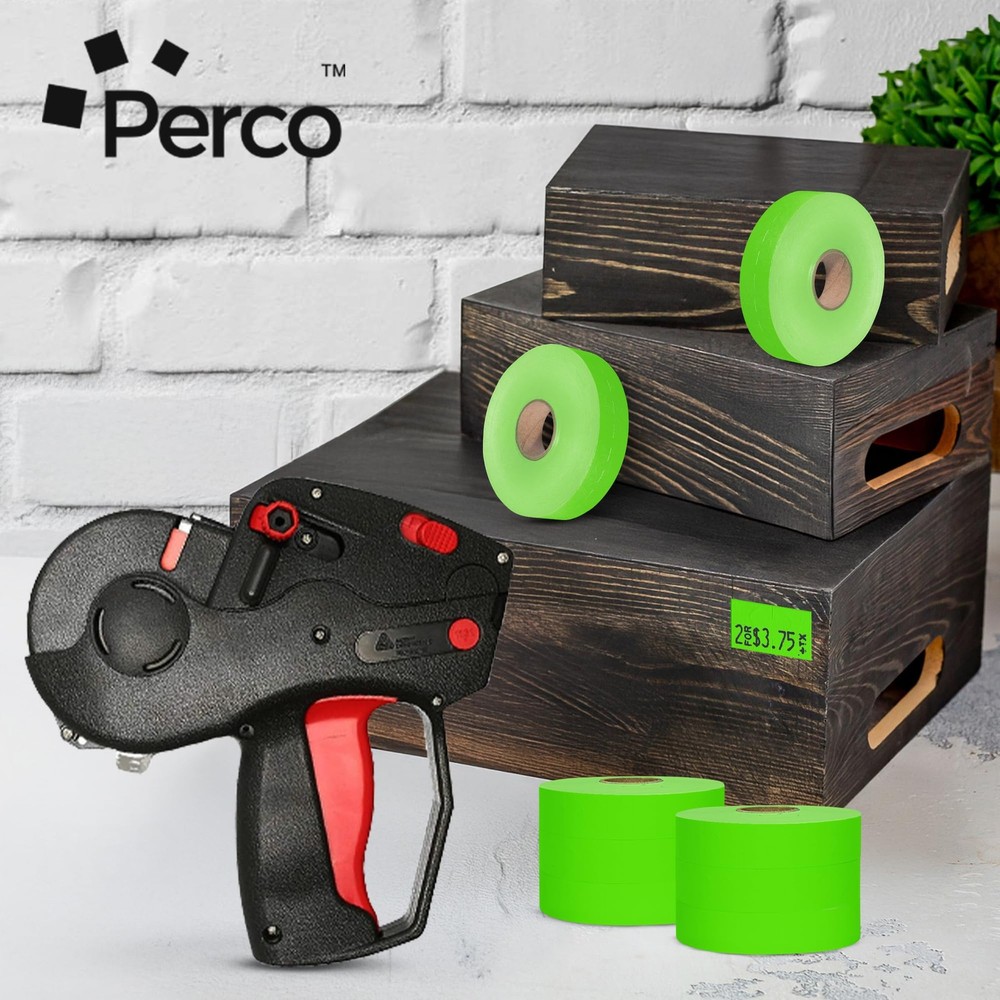 Perco Fluorescent Green Pricing Labels for 1 Sleeve,