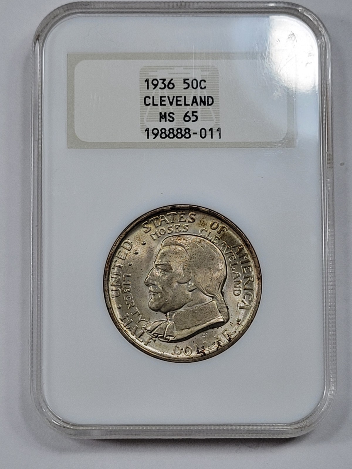 1936 50c CLEVELAND Commemorative Half Dollar NGC MS65 Old Fatty Full Holo *M899