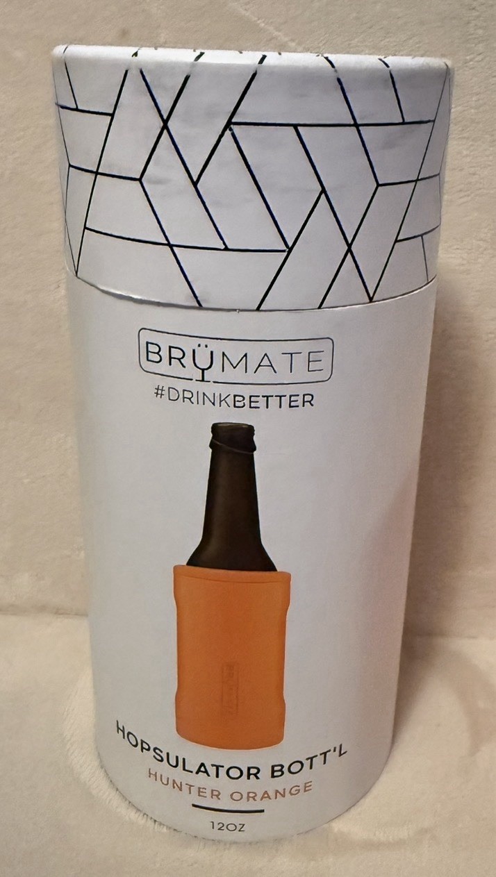 Brumate Hopsulator Cooler Tumbler 12 oz Drink Holder Bottle Hunter Orange