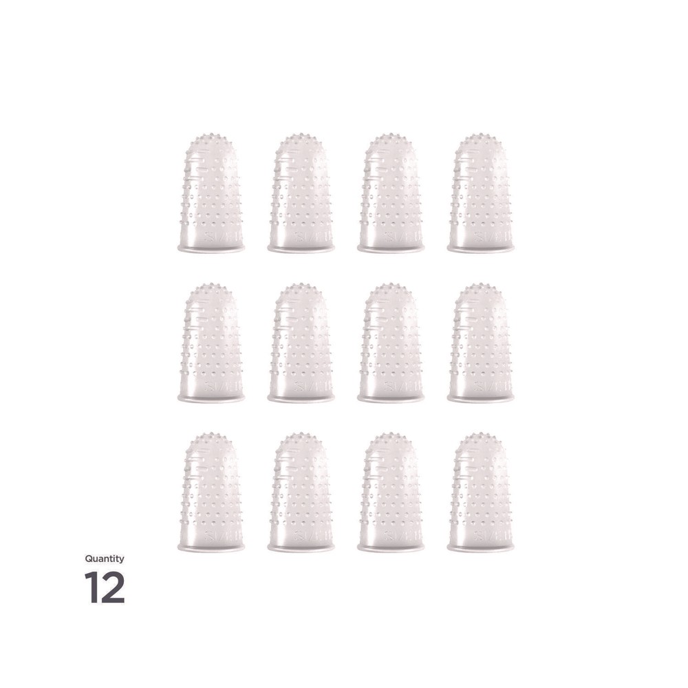 Micro-Gel Fingertips, Size 11.5, Medium, Clear, 12/Pack