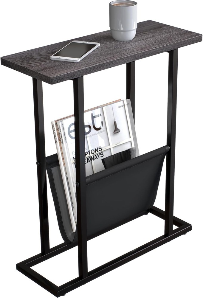 Small Narrow Side Table Small Spaces 17.7" W Slim End Table Magazine Table