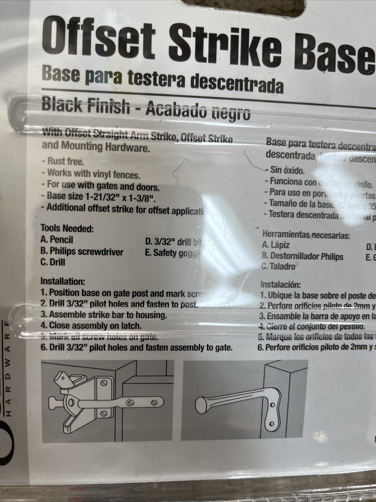 Ultra Hardware 35940 Offset Strike Base, Black (4PK)