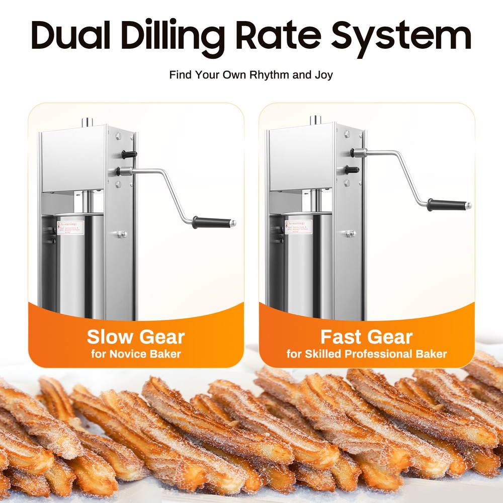 Stainless Home Vertical Manual Spanish Donuts Churrera Churros Machine Maker 5L