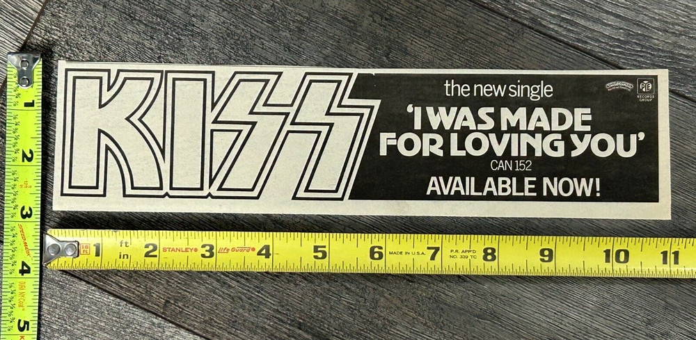 KISS Ad Advert I Was Made For Lovin You Vinyl Dynasty UK PYE Vintage Kiss Aucoin