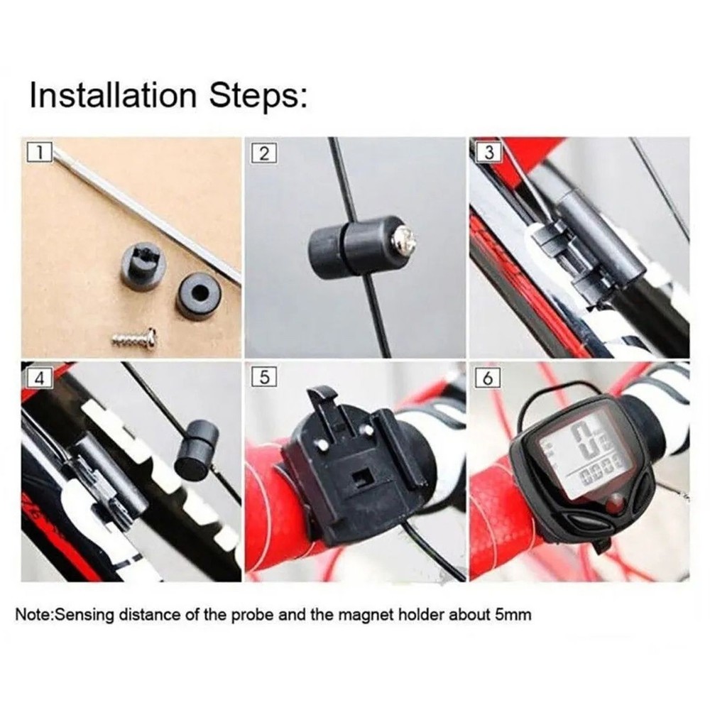 Bicycle Computer BN-518 Wired Waterproof Bike Speedometer with LCD Backlight