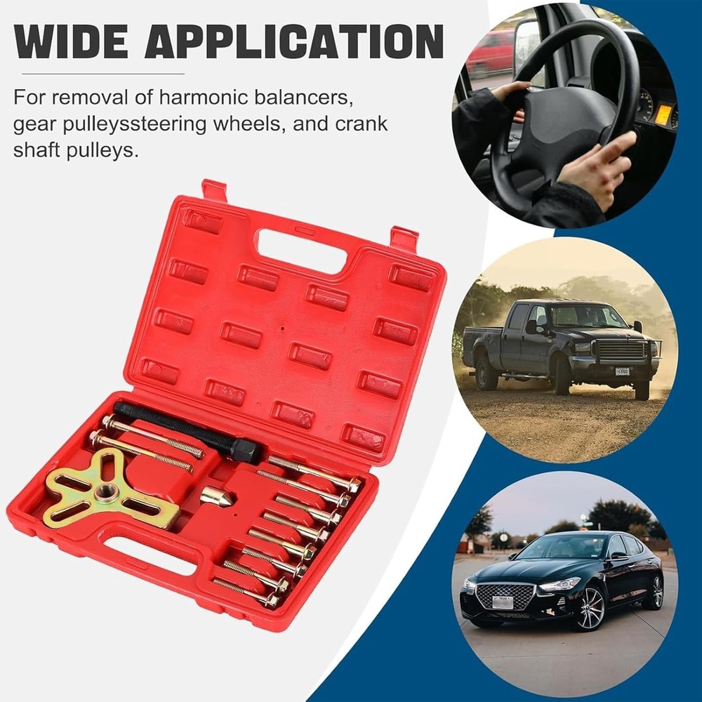 13PCS Harmonic Balancer Steering Wheel Puller Tool Flywheel Puller Crankshaft...