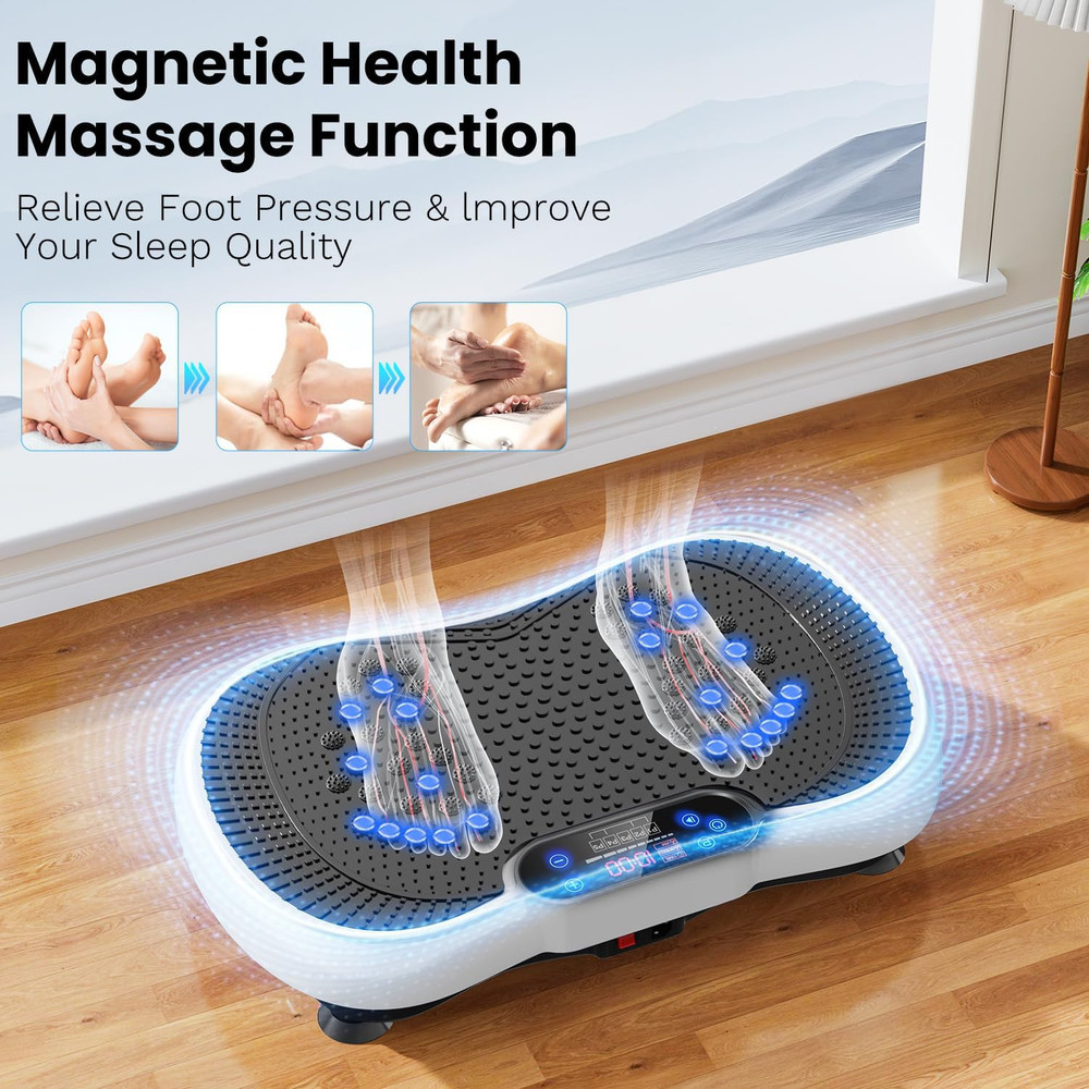 Vibration Plate Exercise Machine, Lymphatic Drainage Machine for Weight Loss, 10
