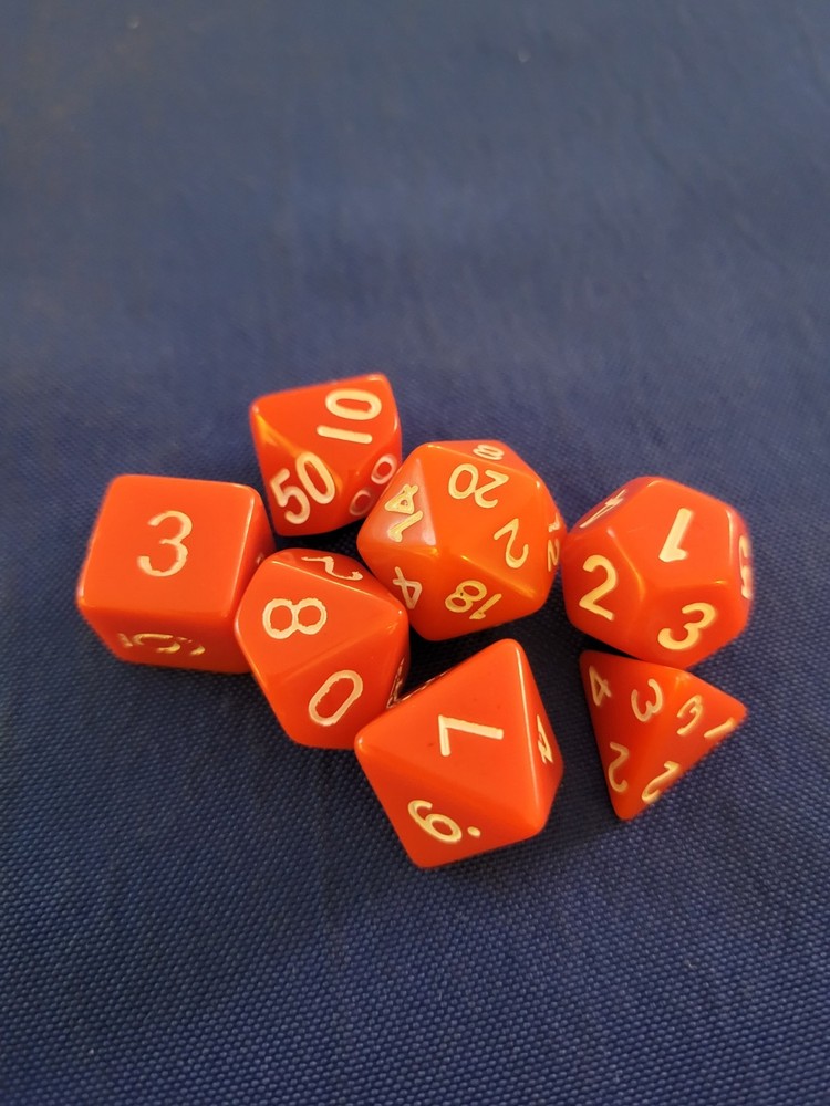 7 Piece Polyhedral Red Dice Set - Dungeons and Dragons Pathfinder