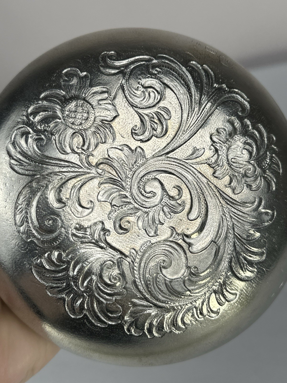 TK Norway Eik Silverplate Bowl Embossed Floral Nordic Design X10 Marked