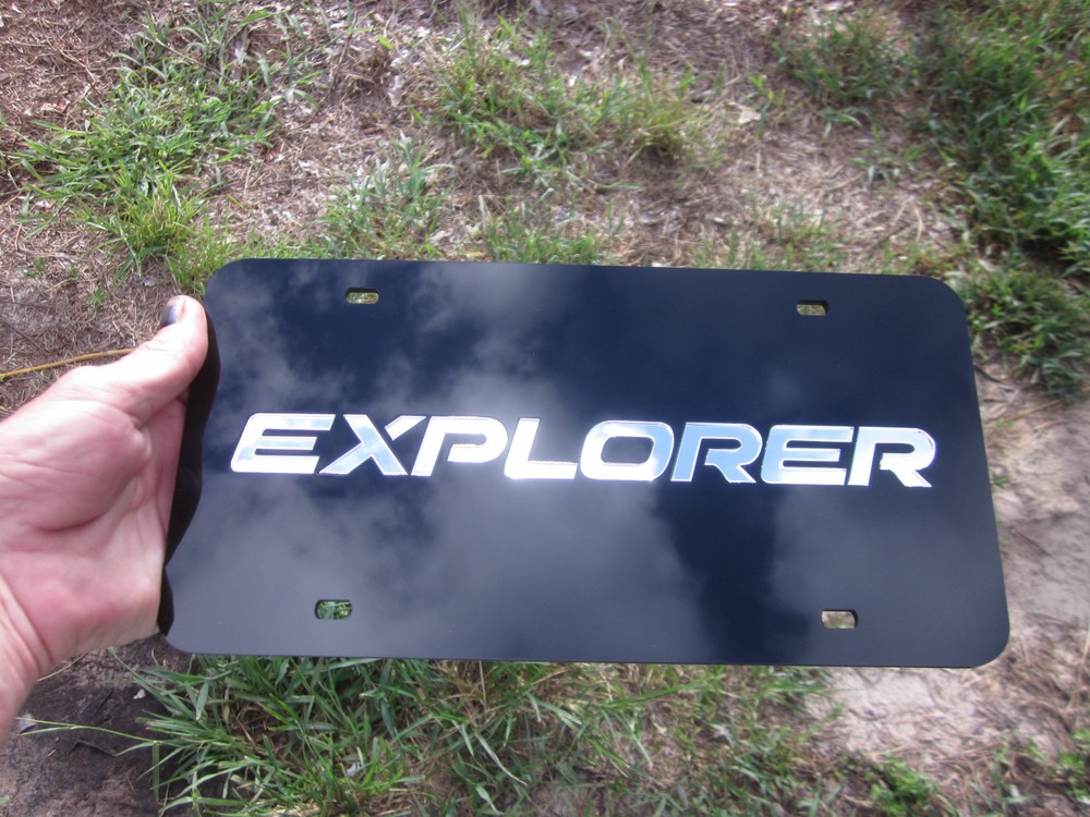 FORD EXPLORER Acrlic Mirror License Plate Auto Tag nice