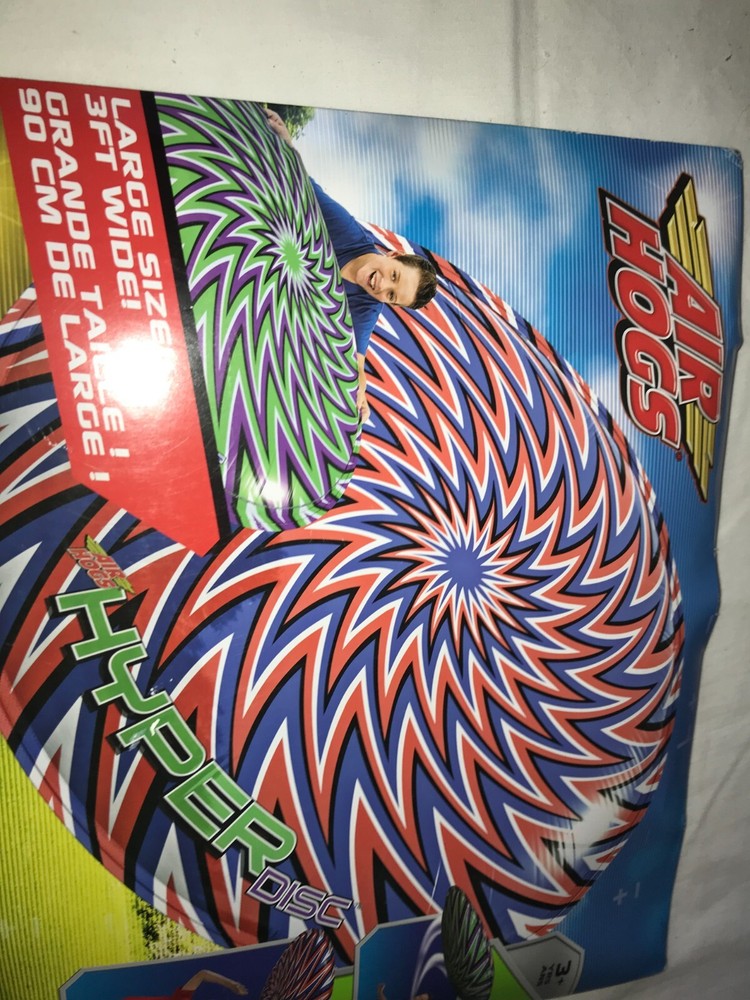 NOS Rare AIR HOGS Giant 3’ Diameter HYPER DISC Hovering ZIG-ZAG Disk INFLATABLE